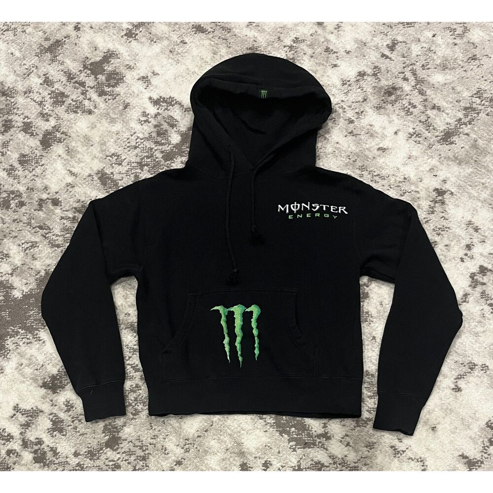 Monster Energy Adult Unisex Pullover Hoodie Green Claw Logo Kangaroo Pocket Sz S